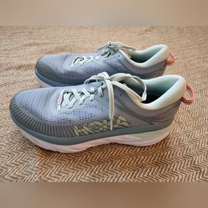 Size 9 Hoka One One W Bondi 7 Wide 111053 BFBG Women Running Shoes Blue/Fog
